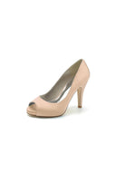 Peep Toe Slip-on Satin Stiletto Heels