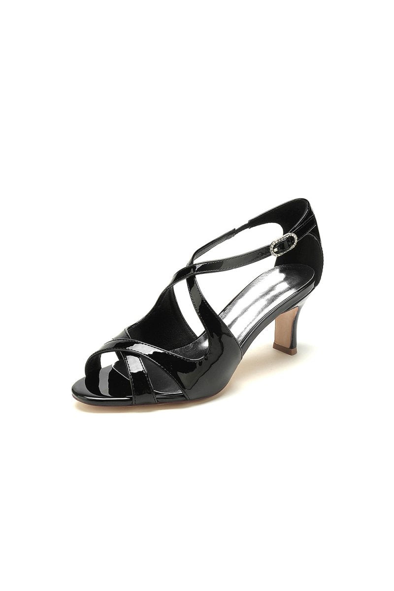 Open Toe Wedding Shoes with Straps - KissProm