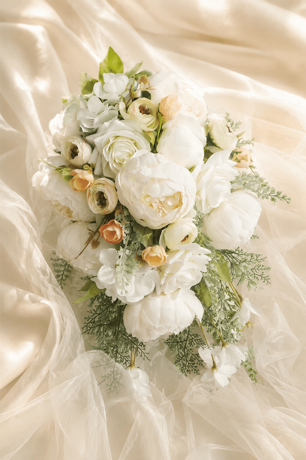 Peony Rose Cascade Wedding Flower Bouquets - KissProm Accessories
