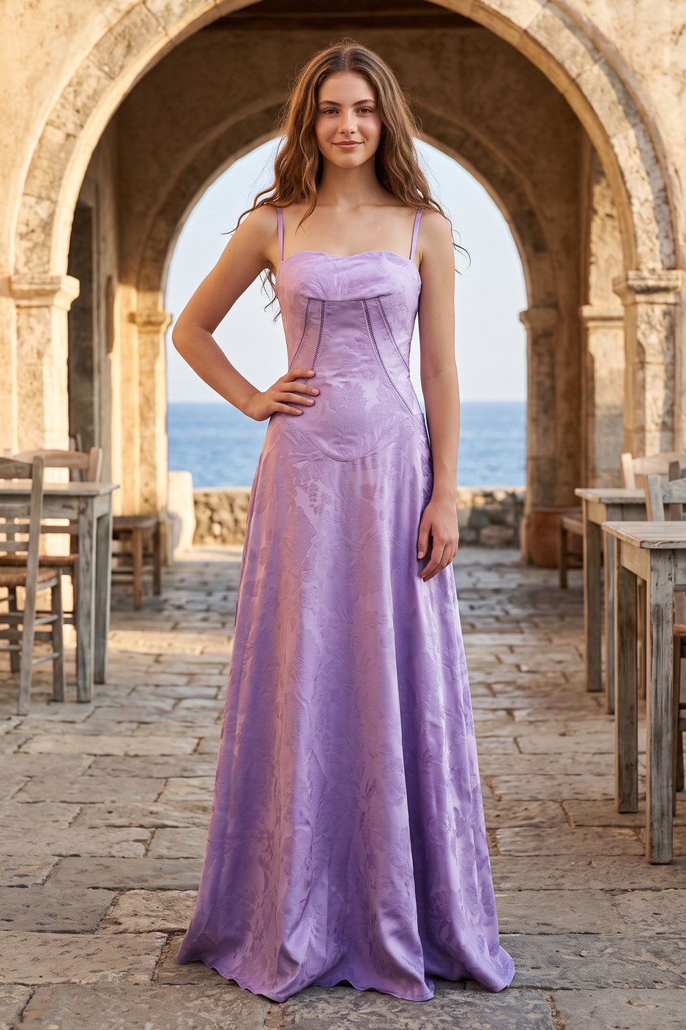 Lavender Mermaid Satin Spaghetti Straps Long Prom Dresses – Prom Dresses by KissProm | Available at KissProm