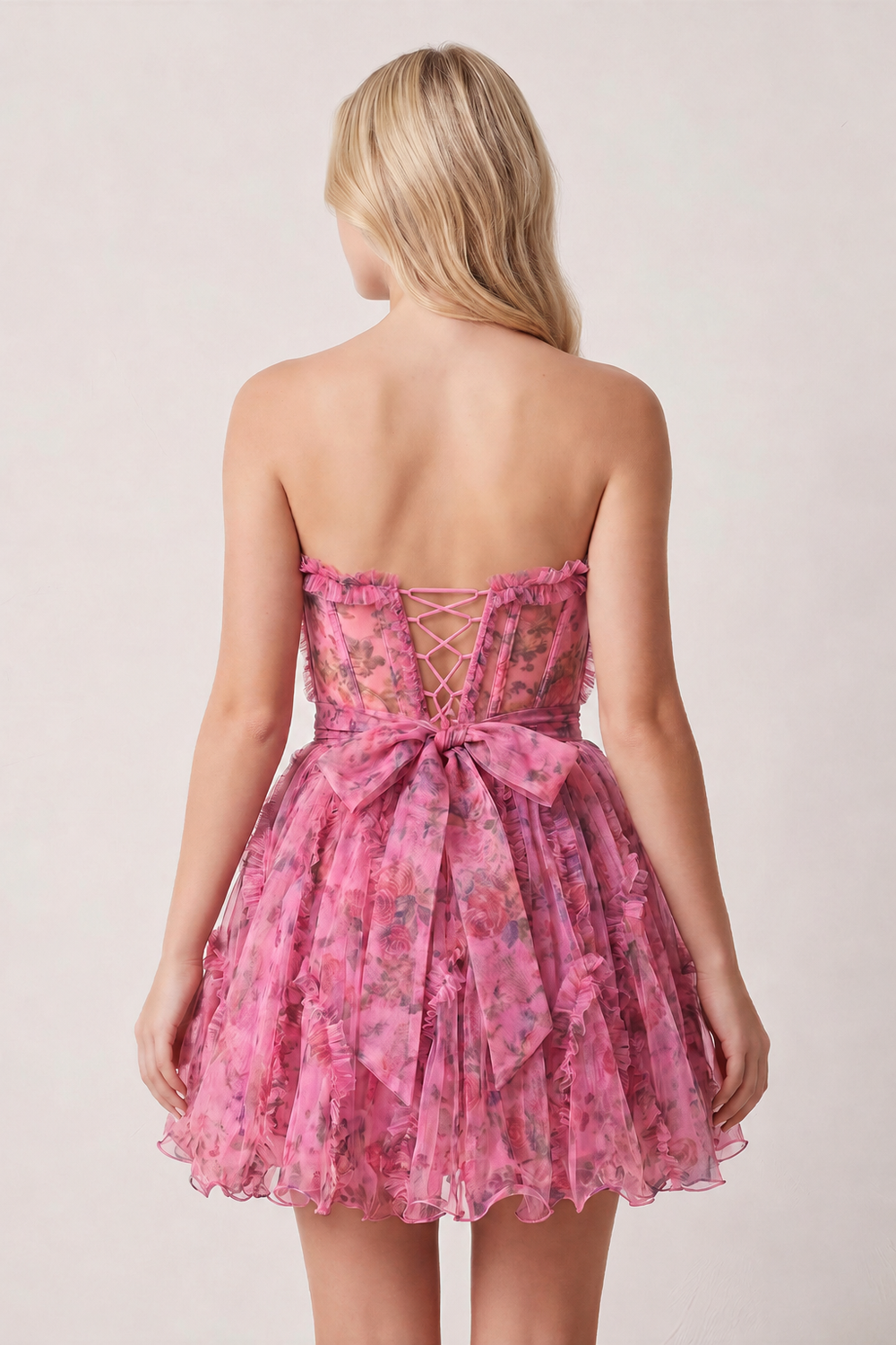 Black A Line Sweetheart Floral Homecoming Dress | KISSPROM