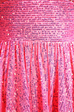 Pink A-line V Neck Sequins Homecoming Dress (3) | KISSPROM