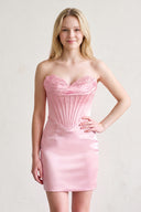 Pink Aqua - Sheath Sweetheart Corset Homecoming Dresses with Appliques | KISSPROM