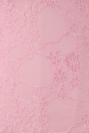 Pink - Scoop Neck Sheath Lace Short Homecoming Dress With Slit