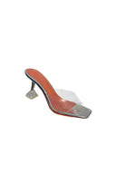 Pink High Heel Naked Mules Sandals - KissProm