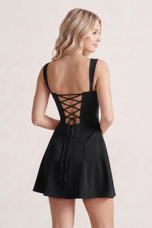Pink Lace Sweetheart A-Line Satin Homecoming Dress With Lace-Up Back