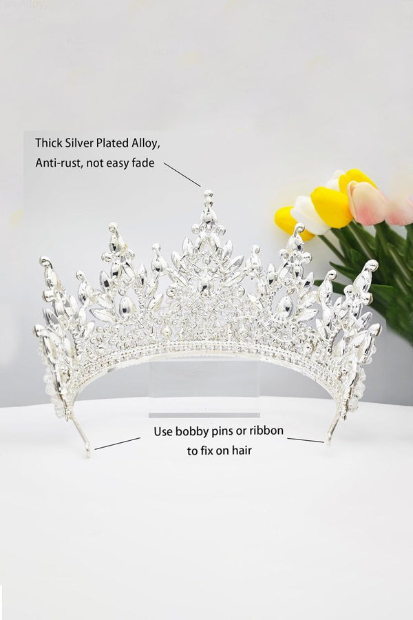 Pink Rhinestone Queen Tiara - KissProm