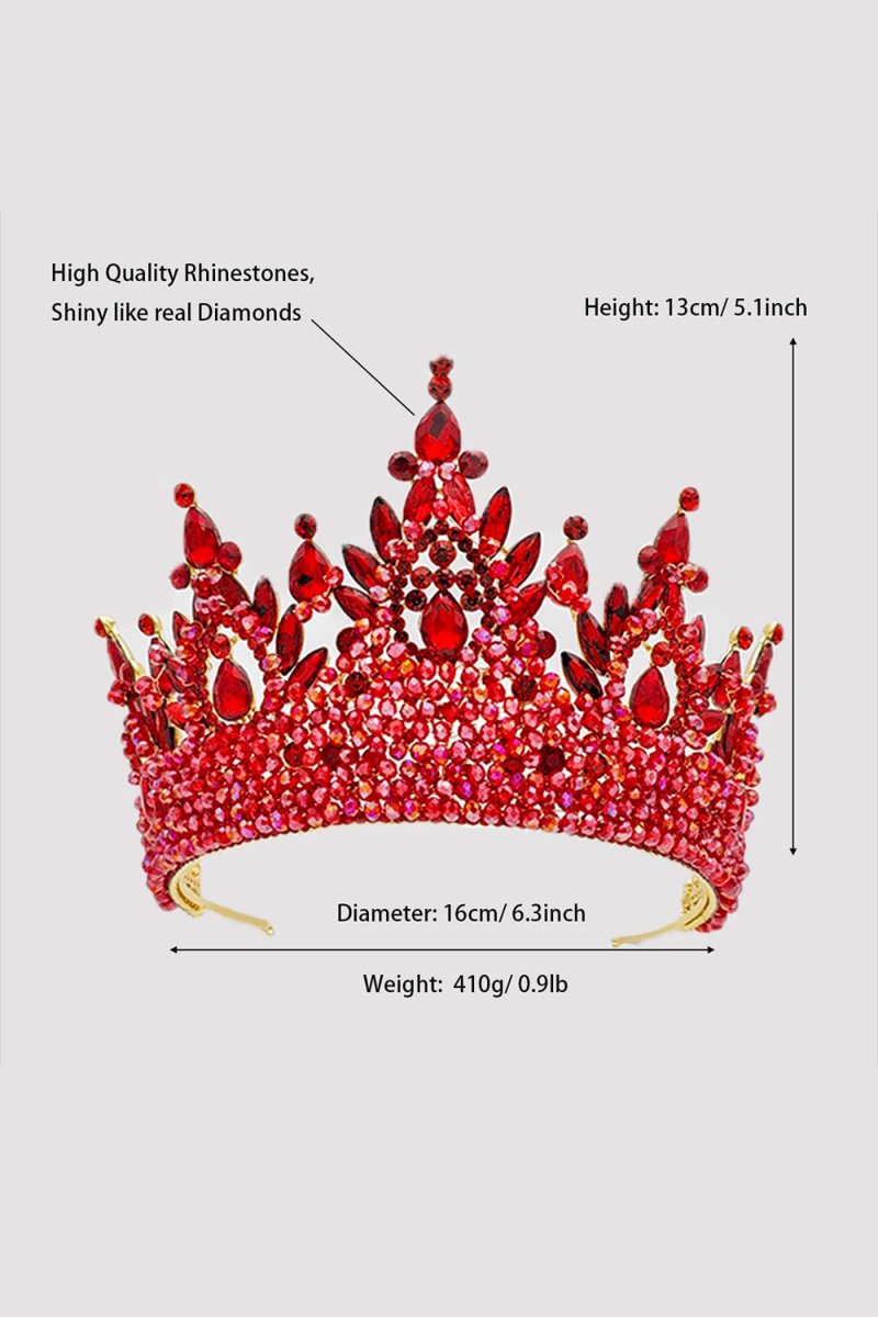 Pink Rhinestone Queen Tiara - KissProm