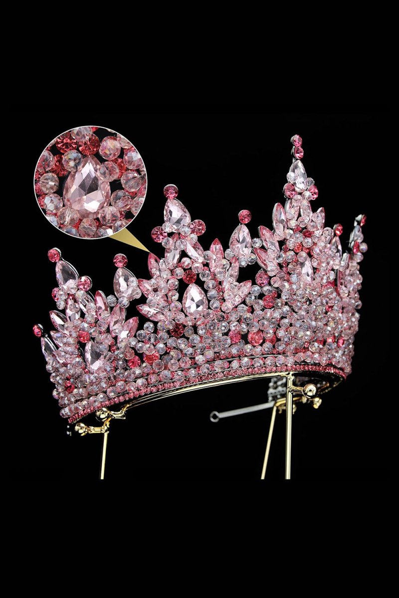 Pink Rhinestone Queen Tiara - KissProm