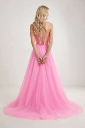Pink Sheath V Neck Sequined Mini Homecoming Dresses with Train | KISSPROM