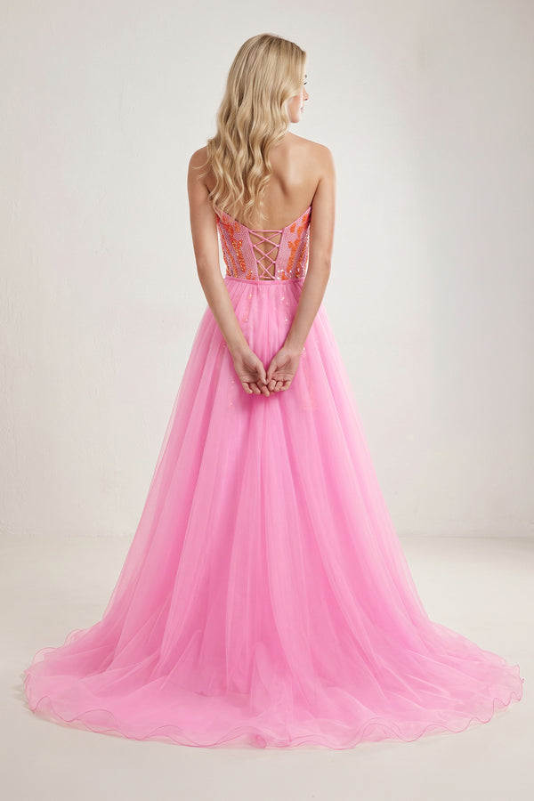 Pink Sheath V Neck Sequined Mini Homecoming Dresses with Train | KISSPROM