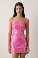 Pink Sparkly Sequin Backless Bodycon Mini Party Dresses | KISSPROM