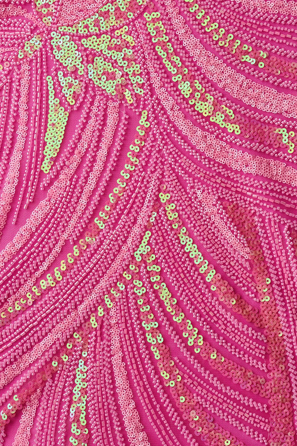 Pink Strapless V Neck Sequins Bodycon Short Homecoming Dresses - KISSPROM