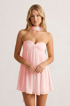 Pink Sweetheart Ruched A-Line Chiffon Homecoming Dress | KISSPROM