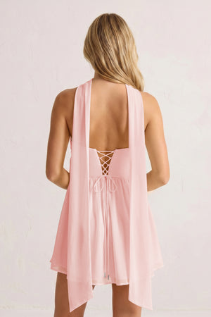 Pink Sweetheart Ruched A-Line Chiffon Homecoming Dress | KISSPROM