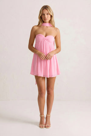 Pink Sweetheart Ruched A-Line Chiffon Homecoming Dress (5) | KISSPROM