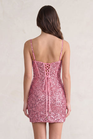 Pink Sweetheart Sequins Bodycon Mini Homecoming Dresses (2) | KISSPROM