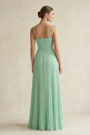 Pleated A - Line Long Chiffon Bridesmaid Dress - KissProm Bridesmaid Dresses