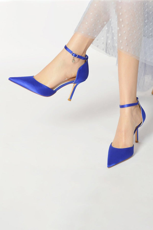 Pointed Toe Ankle Strap High Heels Shoes - KissProm