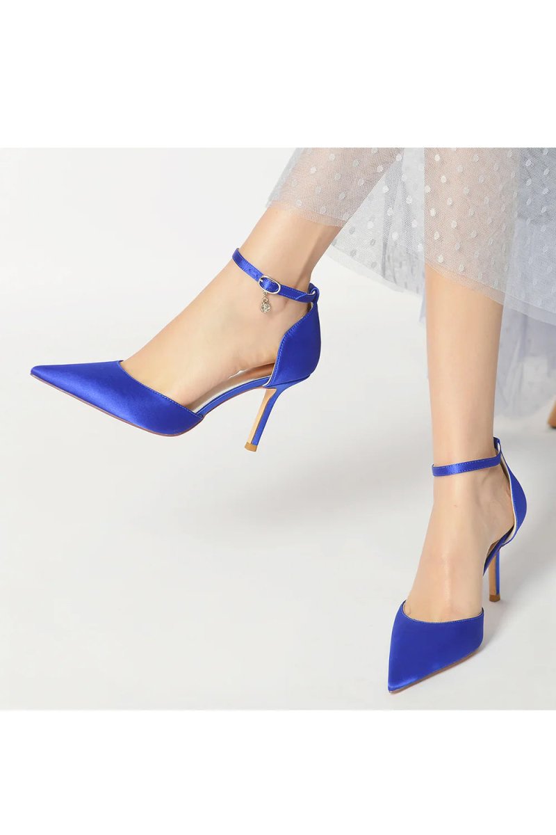 Pointed Toe Ankle Strap High Heels Shoes - KissProm