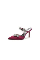 Pointed Toe Crystal Flower Strap Stiletto Heel - KissProm