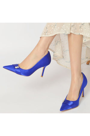 Pointed Toe Crystal High Heels Party Shoes - KissProm