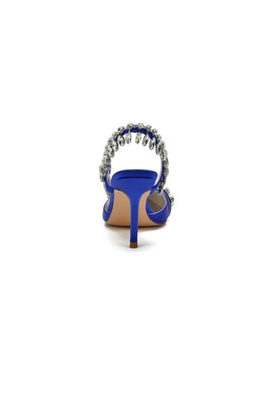 Pointed Toe Heels With Crystal Slingback Strap - KissProm