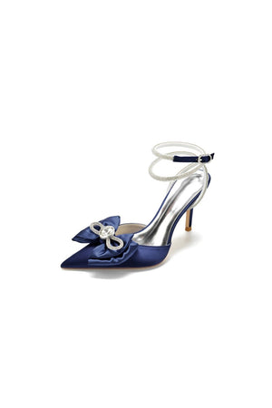 Pointed Toe Heels with Ribbon Bow - KissProm