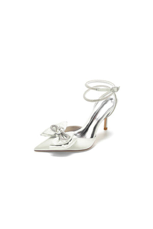 Pointed Toe Heels with Ribbon Bow - KissProm