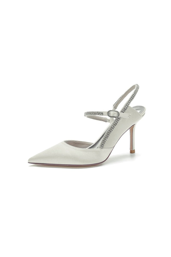Pointed Toe Stiletto Heel with Crystal Strap - KissProm
