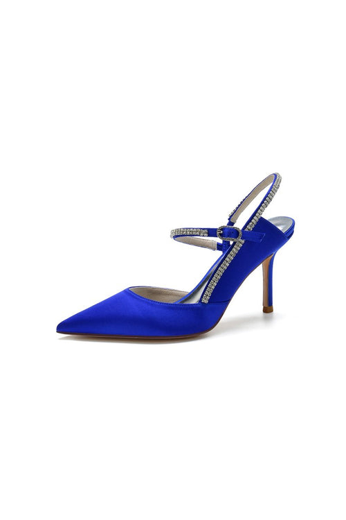 Pointed Toe Stiletto Heel with Crystal Strap - KissProm