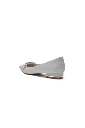 Pointed Toe Glitter Low Heels With Rhinestone - KissProm