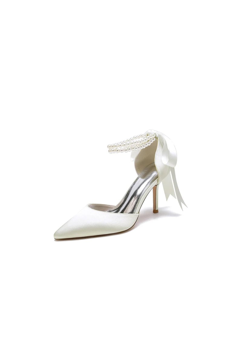 Pointed Toe Party Shoes with Ribbon Tie - KissProm