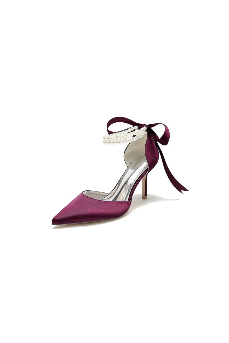 Pointed Toe Party Shoes with Ribbon Tie - KissProm