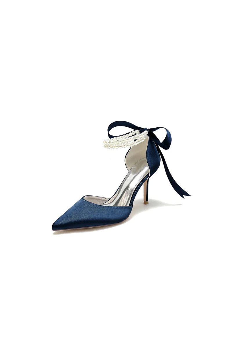 Pointed Toe Party Shoes with Ribbon Tie - KissProm