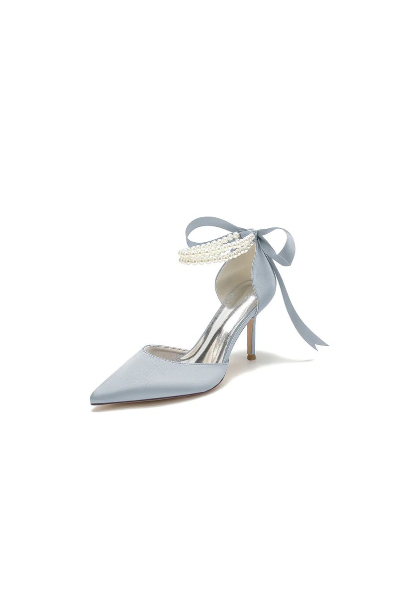 Pointed Toe Party Shoes with Ribbon Tie - KissProm