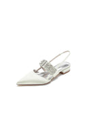 Pointed Toe Rhinestone Beaded Kitten Heels - KissProm