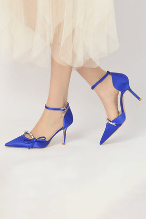 Pointed Toe Party Heels with Bow - KissProm