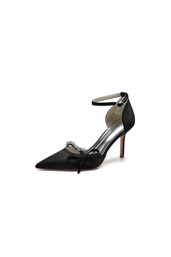 Pointed Toe Party Heels with Bow - KissProm