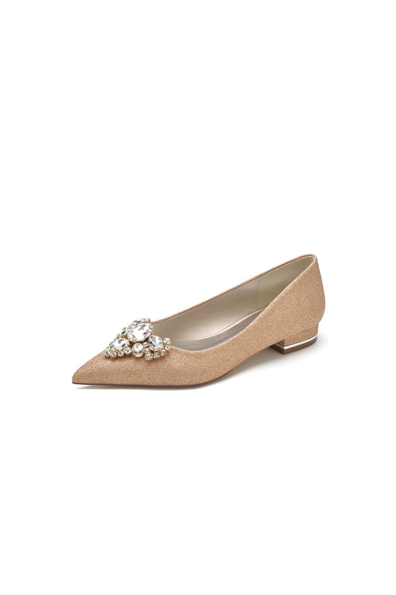 Pointed Toe Rhinestone Glitter Women's Wedding Shoes - KissProm