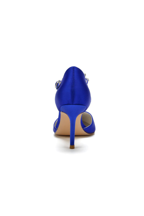 Pointed Toe Rhinestone Strap High Heels - KissProm