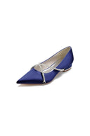 Pointed Toe Rhinestone Strap Kitten Heels - KissProm