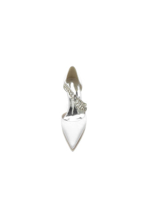 Pointed Toe Rhinestone Tassel Strappy Chunky Heels - KissProm