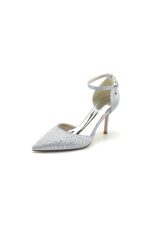 Pointed Toe High Heels with Ankle Strap - KissProm