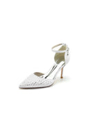 Pointed Toe High Heels with Ankle Strap - KissProm