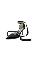 Pointed Toe Stiletto Heels with Ribbon Tie - KissProm