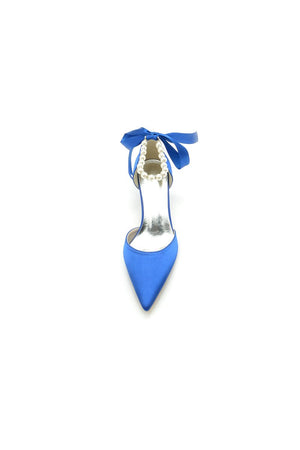 Pointed Toe Ribbons Faux Pearl Pumps - KissProm