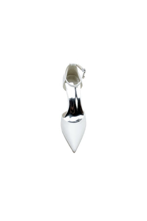 Pointed Toe Sexy Ankle Strap White Satin Wedding Shoes - KissProm