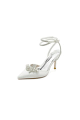 Rhinestone Pointed Toe Stiletto Heels - KissProm