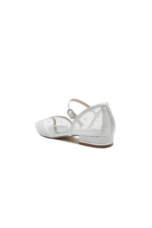 Pointed Toe Strap Buckle Mesh Low Heels - KissProm